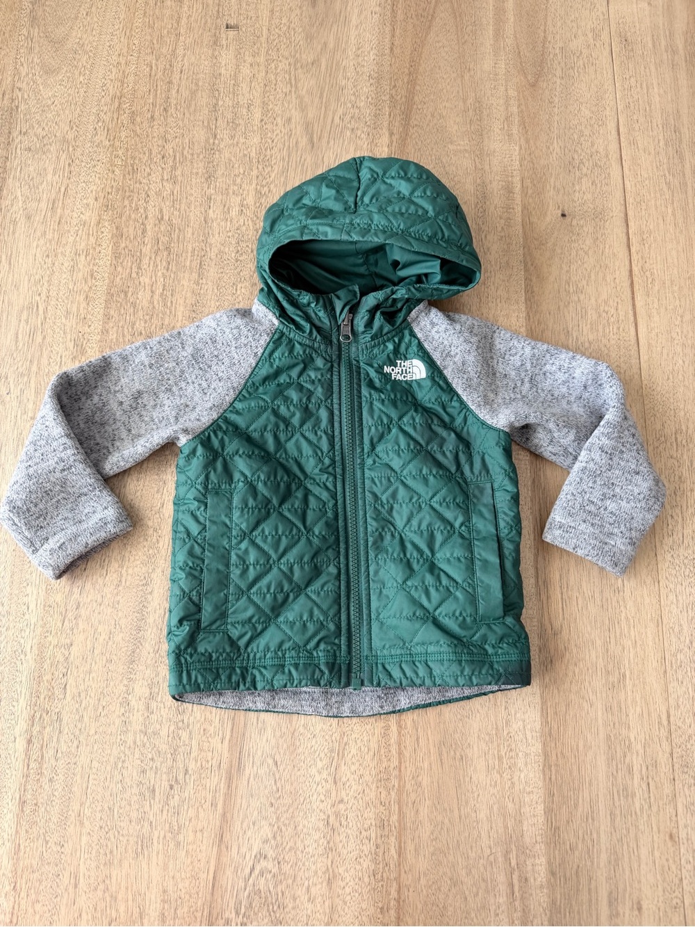 The North Face Green Quilted Hoodie Jacket
